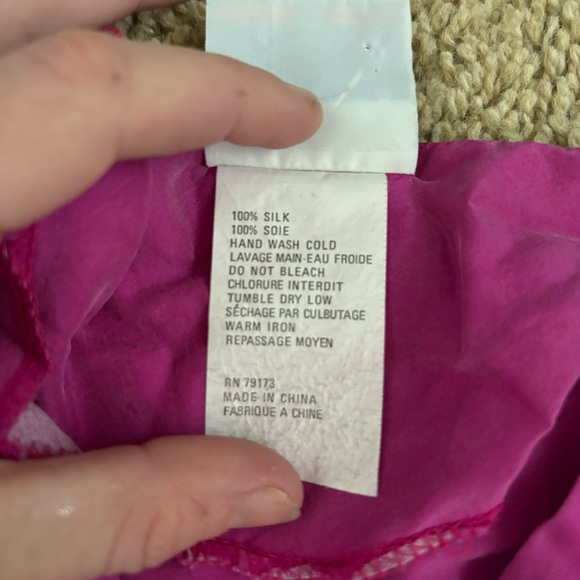 Hot Pink Silk Button Down Dress Vintage Feu Follez - Picture 7 of 12